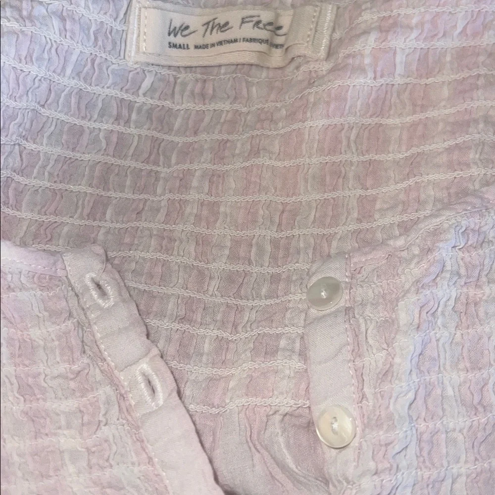 Free People Little Bit of Something Pink Peach Ombre Oversized Blouse Small